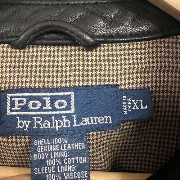 Ralph Lauren vintage black leather bomber jacket XL - Picture 9 of 11